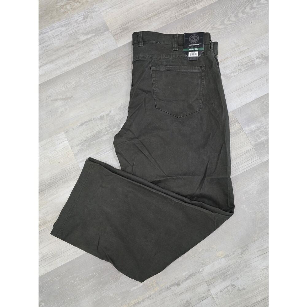 NWT Weatherproof Men's Soft Stretch 5-Pocket Twill Pant 40x30 Olive W0F706SC